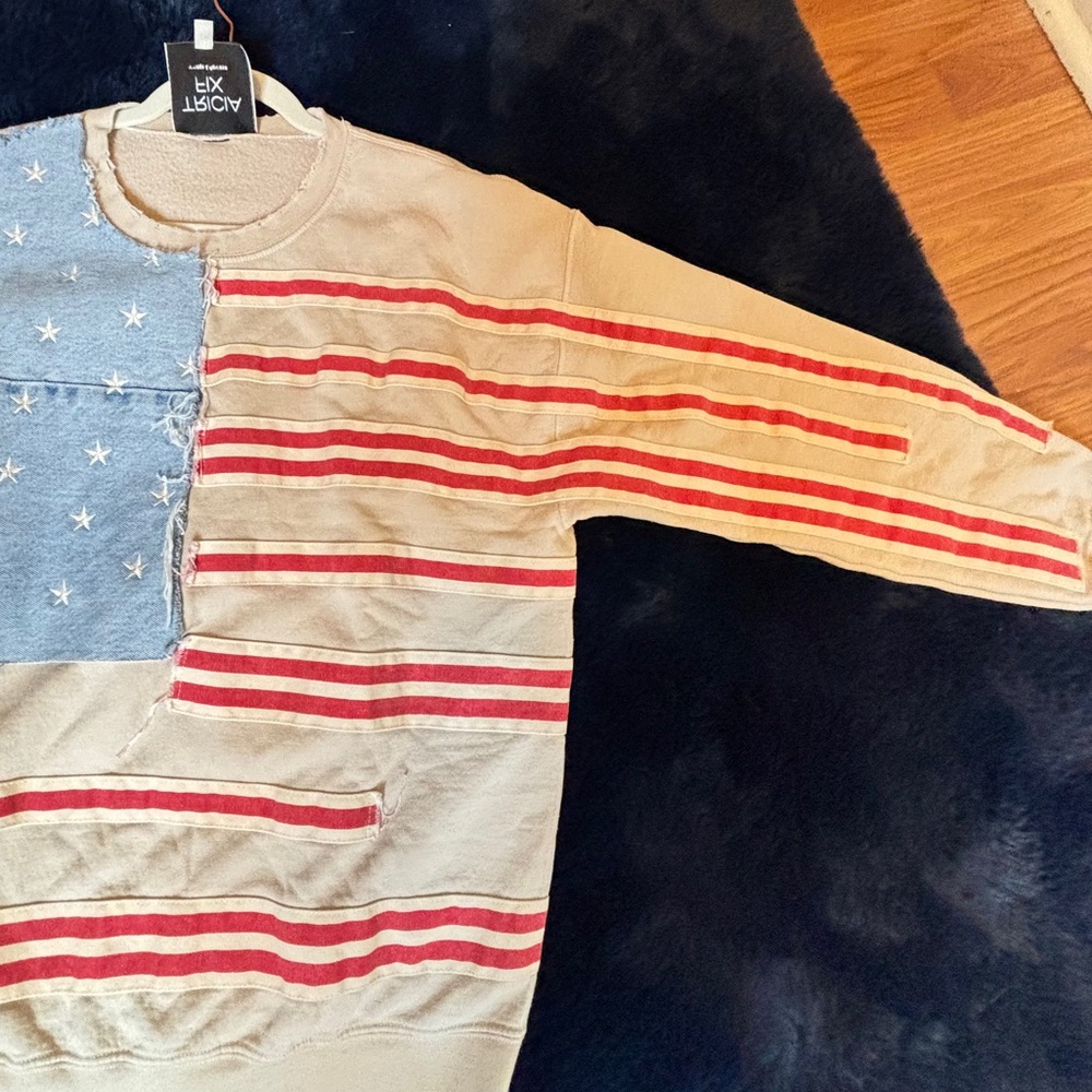 Free People X Tricia Fix American Flag Sweater - Picture 5 of 6